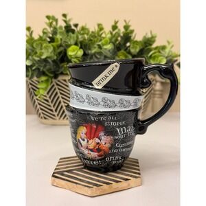 Disney Parks Alice in Wonderland Mug Black Stacked Teacup Mad Hatter